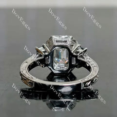 Doveggs halo pave side stones vintag engagement ring semi-mount only(Exclusively to DovEggs Stones)