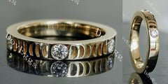 Doveggs round art deco half eternity moissanite/lab grown diamond wedding band-3.5mm band width