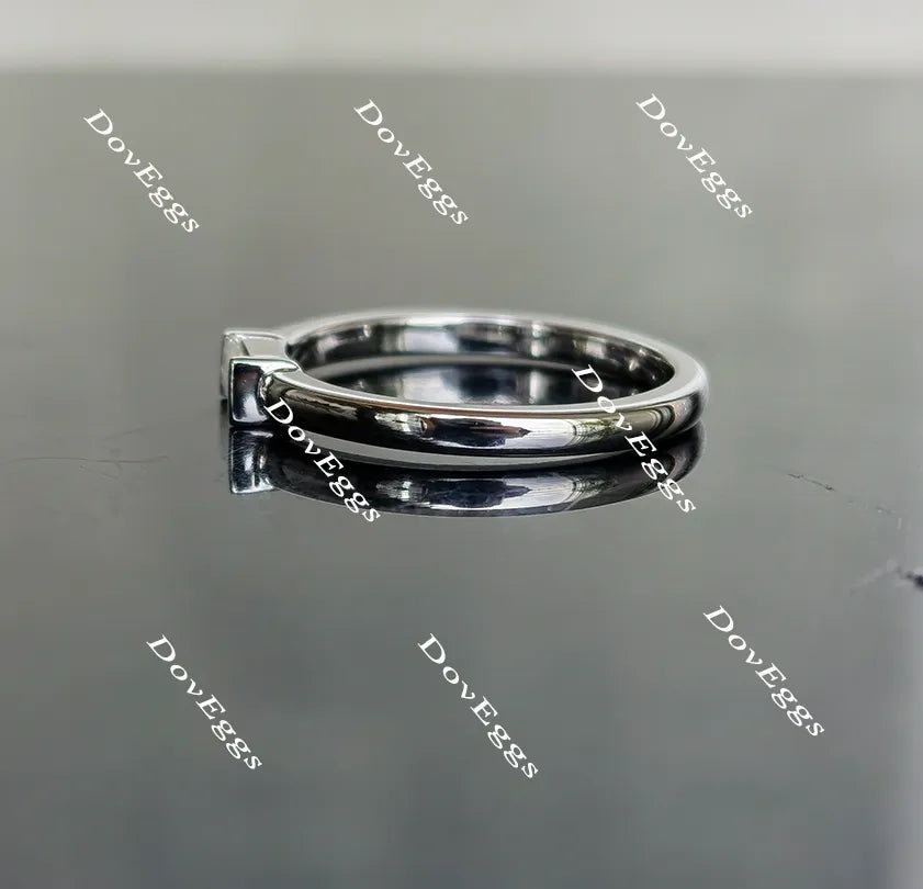 Doveggs emerald moissanite /Lab grown diamond wedding band-2.0mm band width