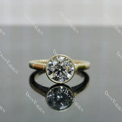 Doveggs bezel solitaire engagement ring semi-mount only(Exclusively to DovEggs Stones)