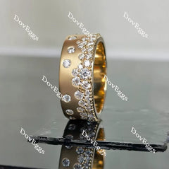 Doveggs round full eternity textured/without textured moissanite/lab grown diamond wedding band-8mm band width