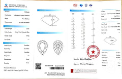 2.10ct Pear Brilliant Cut Lab Diamond - F. V. BLUE Color VVS2 | Doveggs Certified