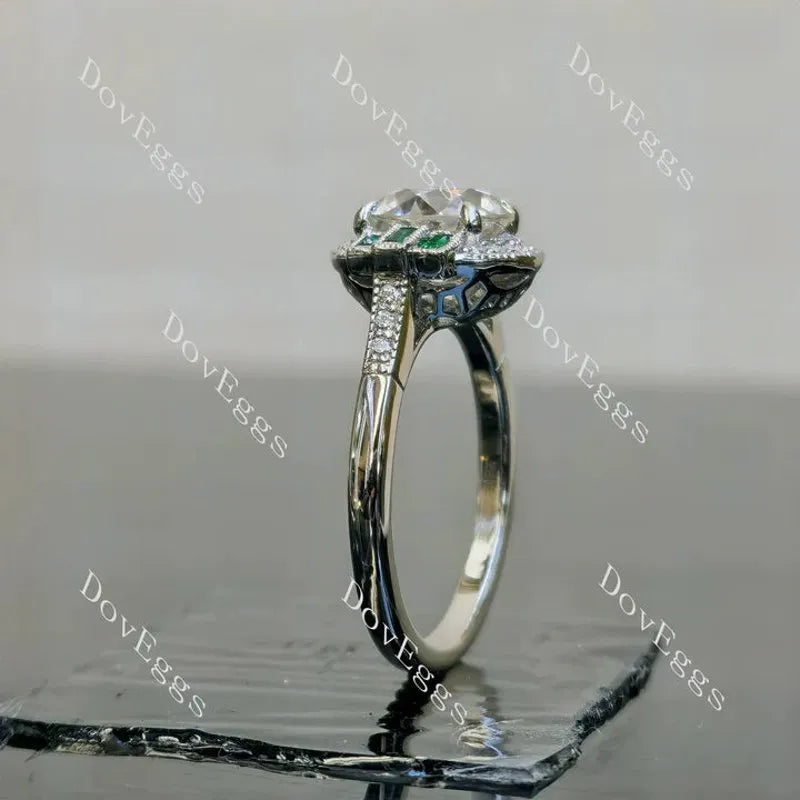 Doveggs halo atr deco engagement ring semi-mount only(Exclusively to DovEggs Stones)