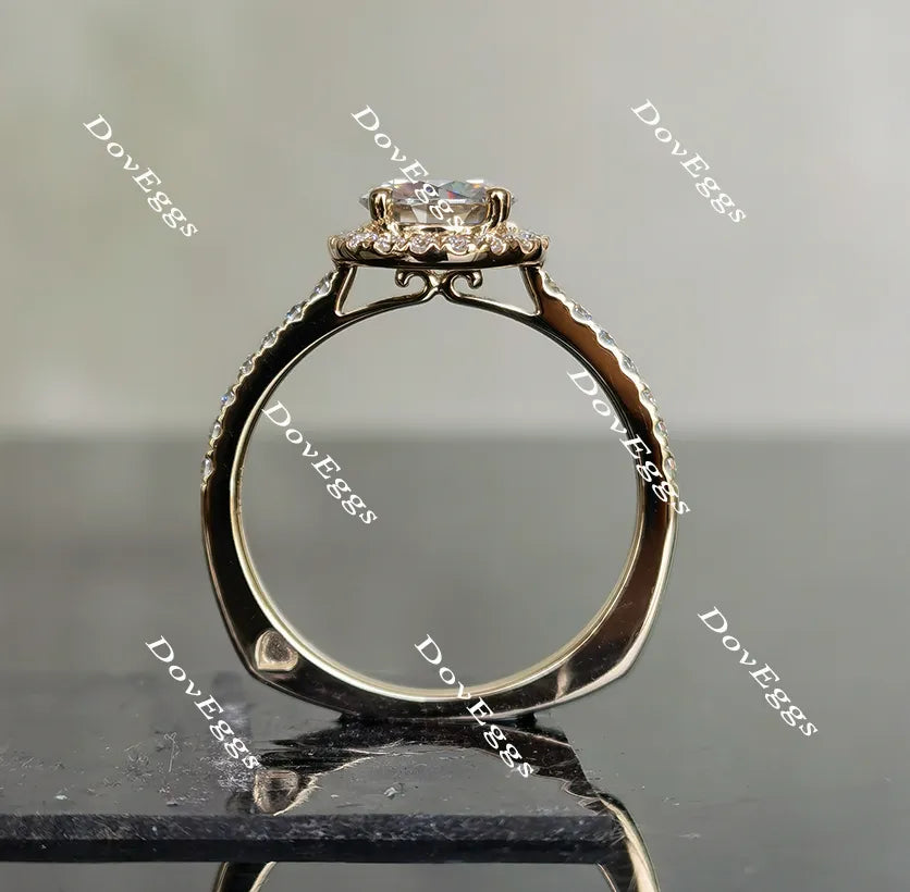 Doveggs halo round moissanite engagement ring only