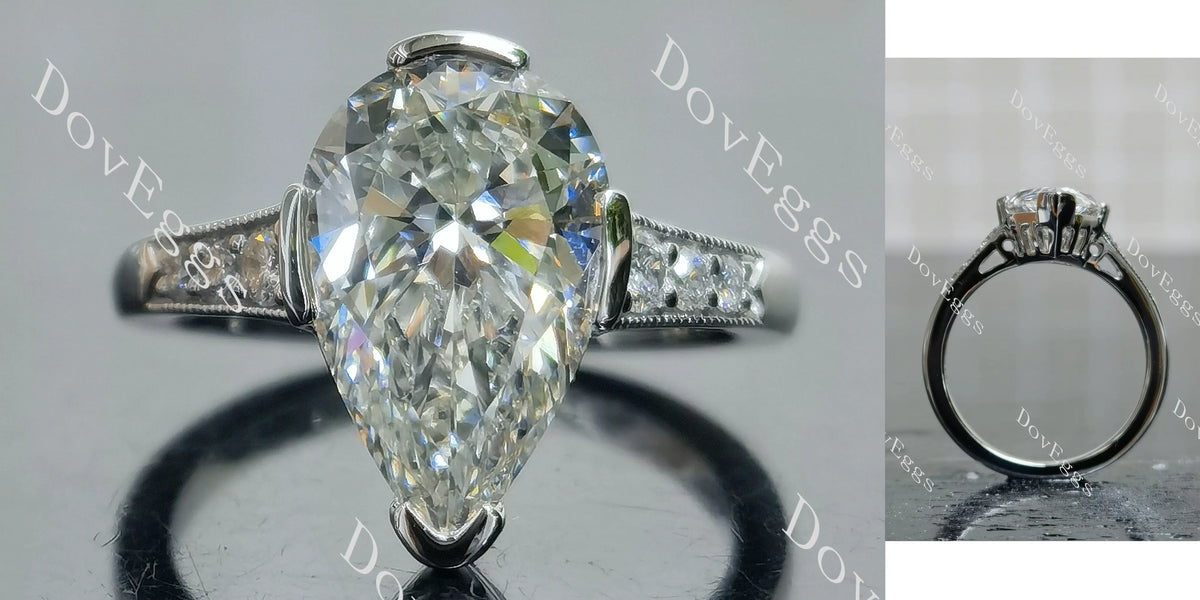 Doveggs pave art deco engagement ring semi-mount only(Exclusively to DovEggs Stones)