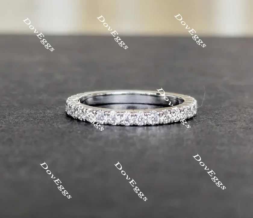 doveggs Half eternity pave moissanite/lab grown diamond wedding band-1.8mm band width