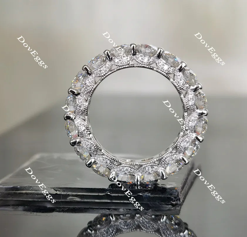Doveggs round full eternity moissanite/lab grown diamond wedding band-4mm band width