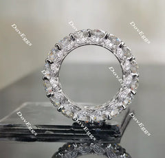 Doveggs round full eternity moissanite/lab grown diamond wedding band-4mm band width