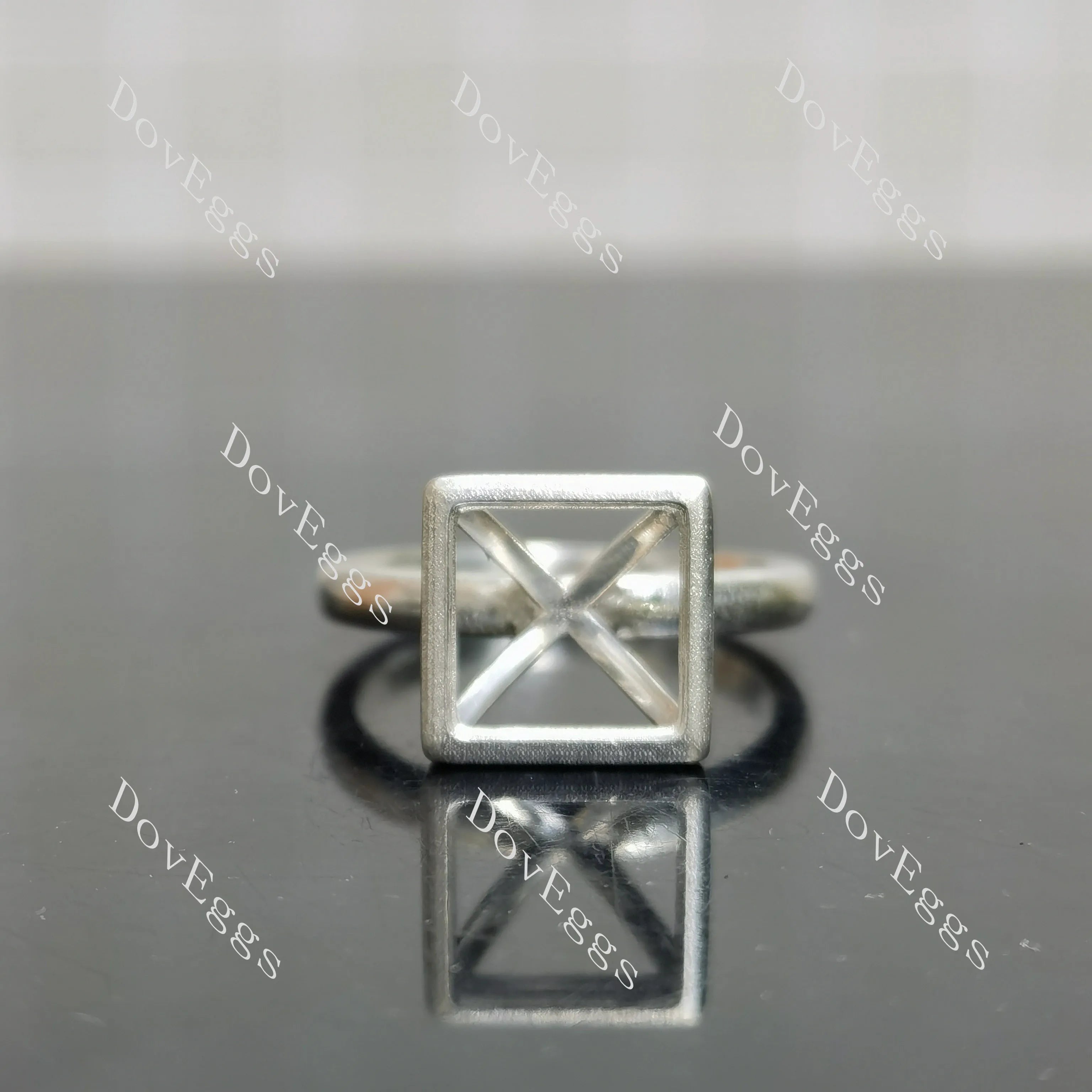 Wendyann's bezel setting solitaire engagement ring only semi-mount only(Exclusively to DovEggs Stones)