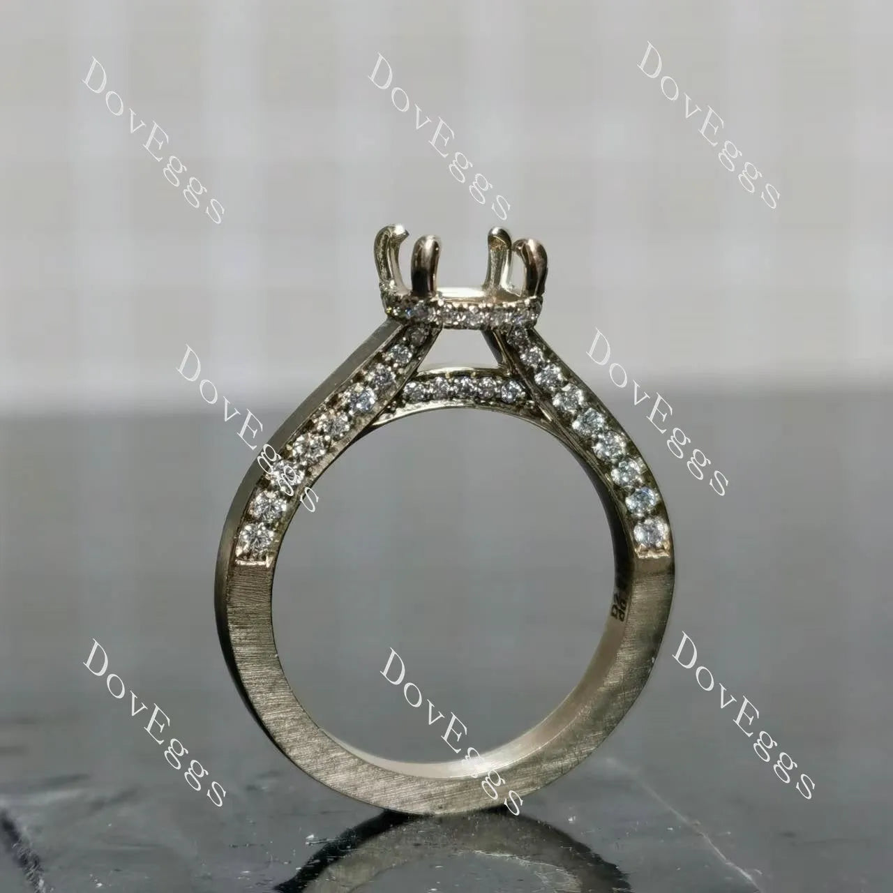 Doveggs pave engagement ring semi-mount only(Exclusively to DovEggs Stones)