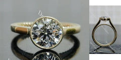 Doveggs bezel solitaire engagement ring semi-mount only(Exclusively to DovEggs Stones)