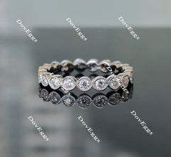 Doveggs art deco round full eternity moissanite ring/lab grown diamond wedding band-3.2mm band width