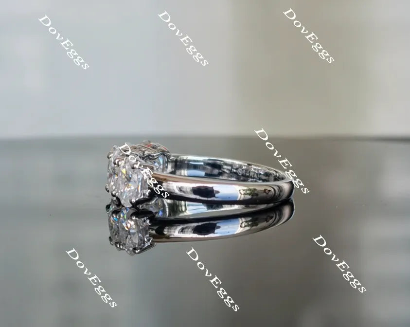 Doveggs Five stone oval moissanite wedding bands/moissanite/lab grown diamond ring-2.4mm band width