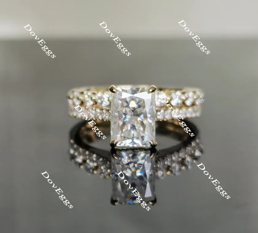 The Kiana Raeshel radiant half eternity pave ring(engagement ring only)