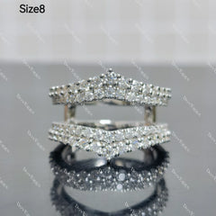 (size #8,#8.25 ) Doveggs sterling silver round moissanite enhancer