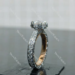 (size 6) Doveggs sterling silver & plated with yellow gold 1.5ct round moissanite engagement ring