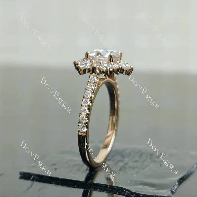Doveggs floral half eternity engagement ring semi-mount only(Exclusively to DovEggs Stones)
