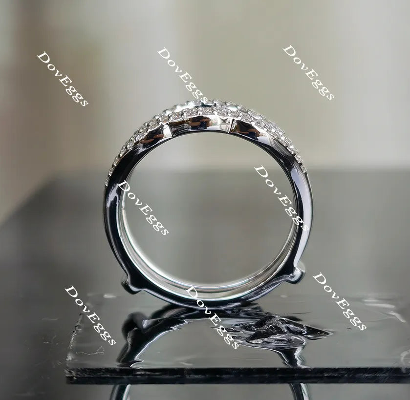 Tin’s Lace round half eternity moissanite/lab grown diamond enhancer/wedding band-7mm band width