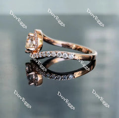 Doveggs pave curved band engagement ring only semi-mount only(Exclusively to DovEggs Stones)