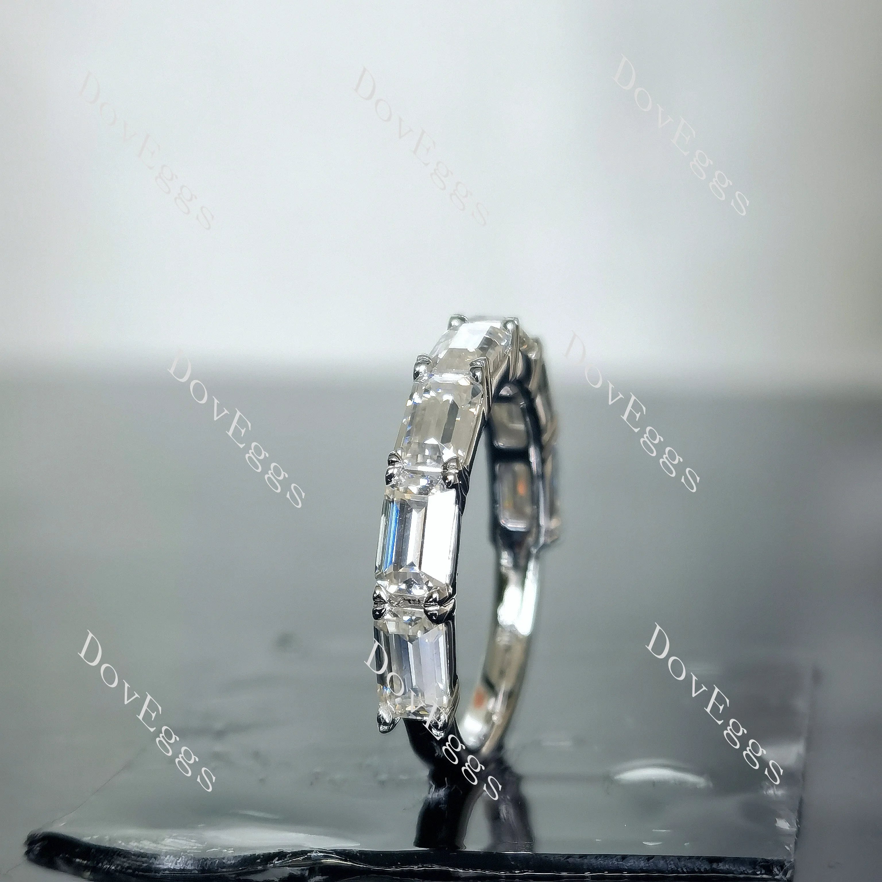 Doveggs emerald eternity pave moissaite/Lab grown diamond wedding band-2.5-3mm band width