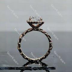 Doveggs Cushion pave halo moissanite engagement ring