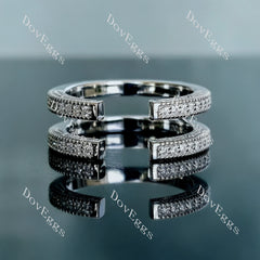 Doveggs round pave moissanite/lab grown diamond enhancer/wedding band-8.2mm band width