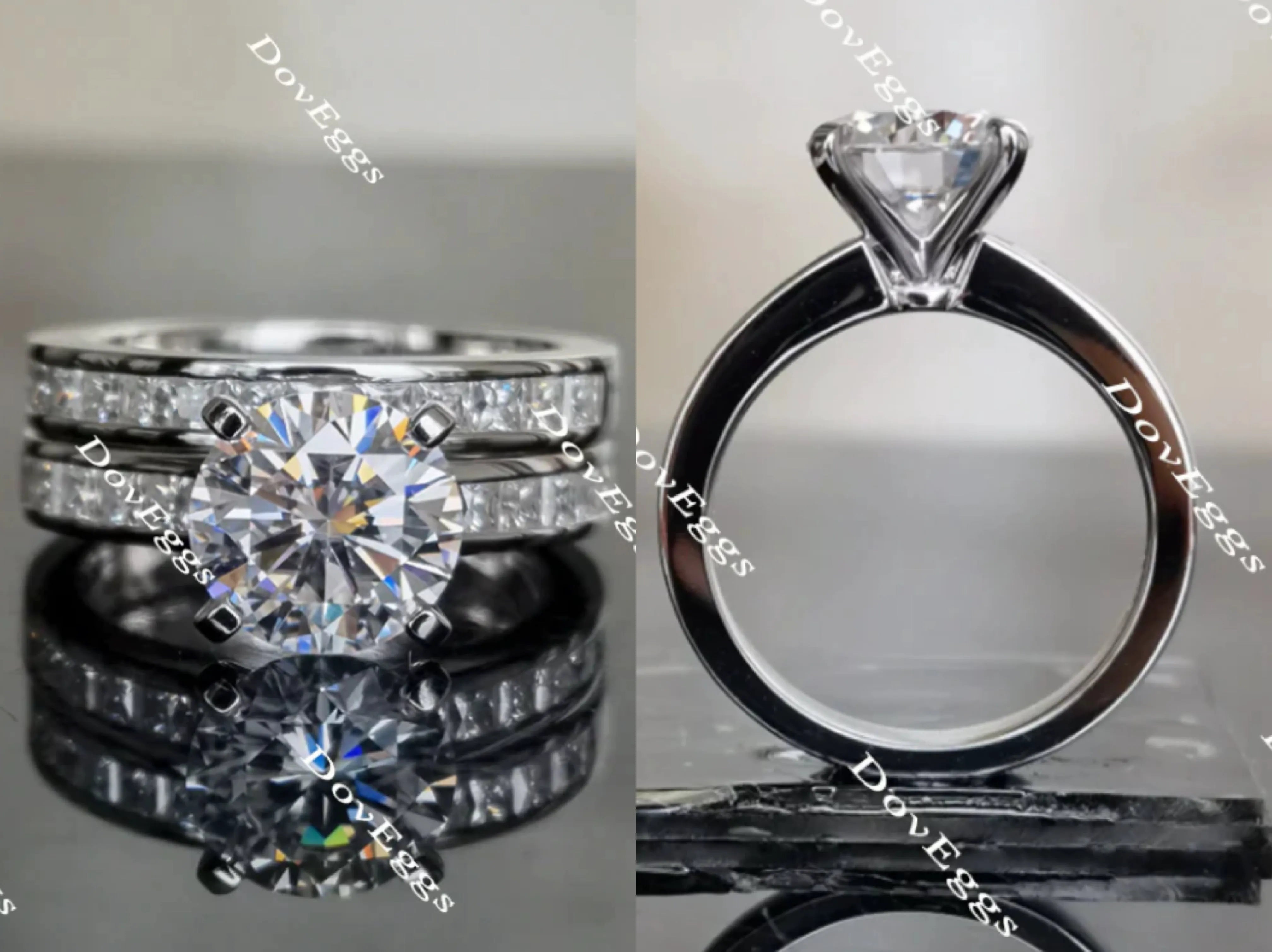 Doveggs channel set moissanite engagement ring(engagement ring only)