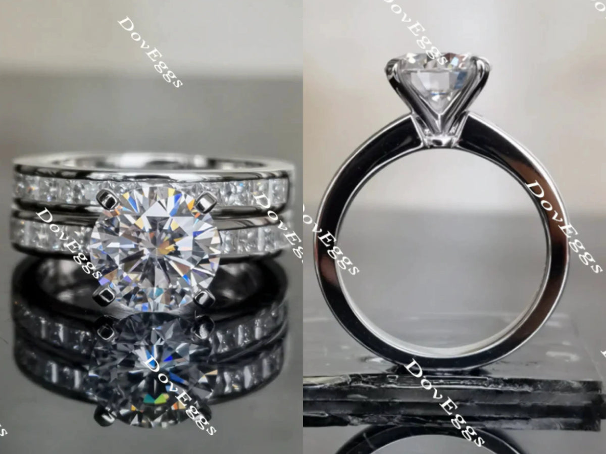 Doveggs channel set moissanite engagement ring(engagement ring only)