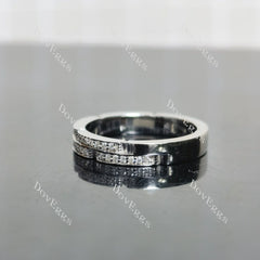 (size 6.5-6.75) Doveggs sterling silver round moissanite wedding band