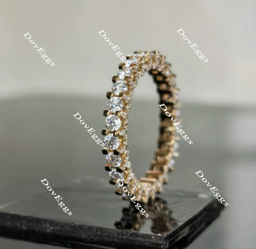 doveggs round full eternity moissanite/lab grown diamond wedding band-2.9mm band width