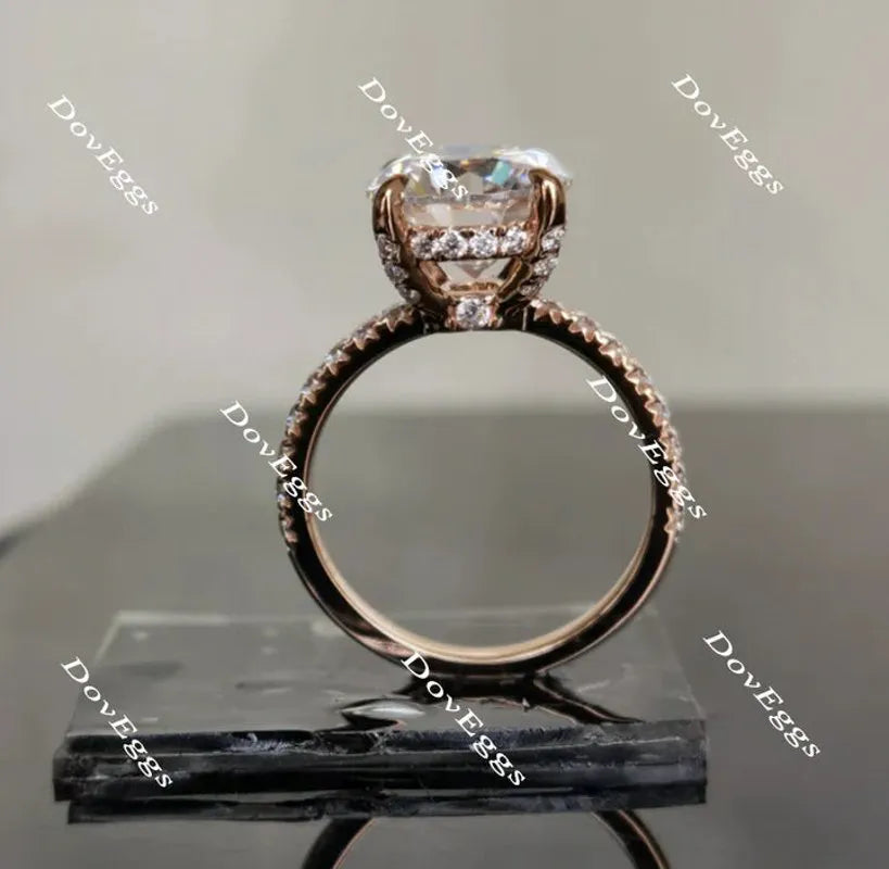Doveggs eternity pave engagement ring only semi-mount only(Exclusively to DovEggs Stones)