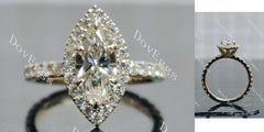 Doveggs Marquise Halo 3/4 Eternity Lab Grown Diamond Engagement Ring
