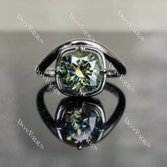 Doveggs bezel solitaire engagement ring semi-mount only(Exclusively to DovEggs Stones)