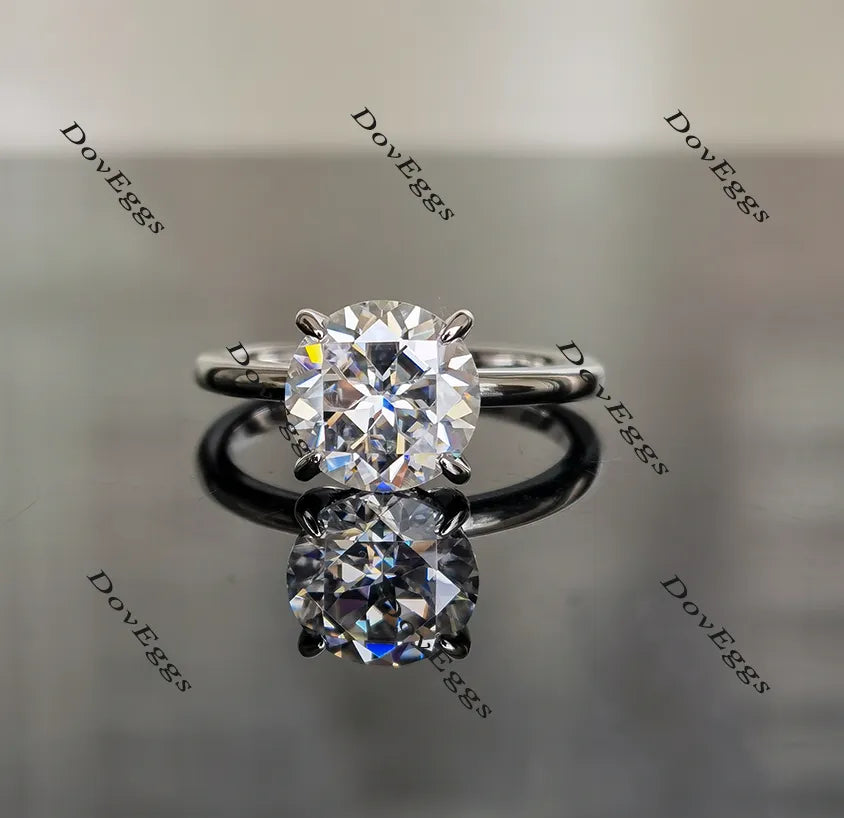 Doveggs round solitaire moissanite engagement ring