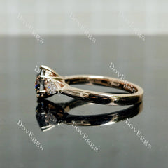 Doveggs three-stone engagement ring semi-mount only(Exclusively to DovEggs Stones)
