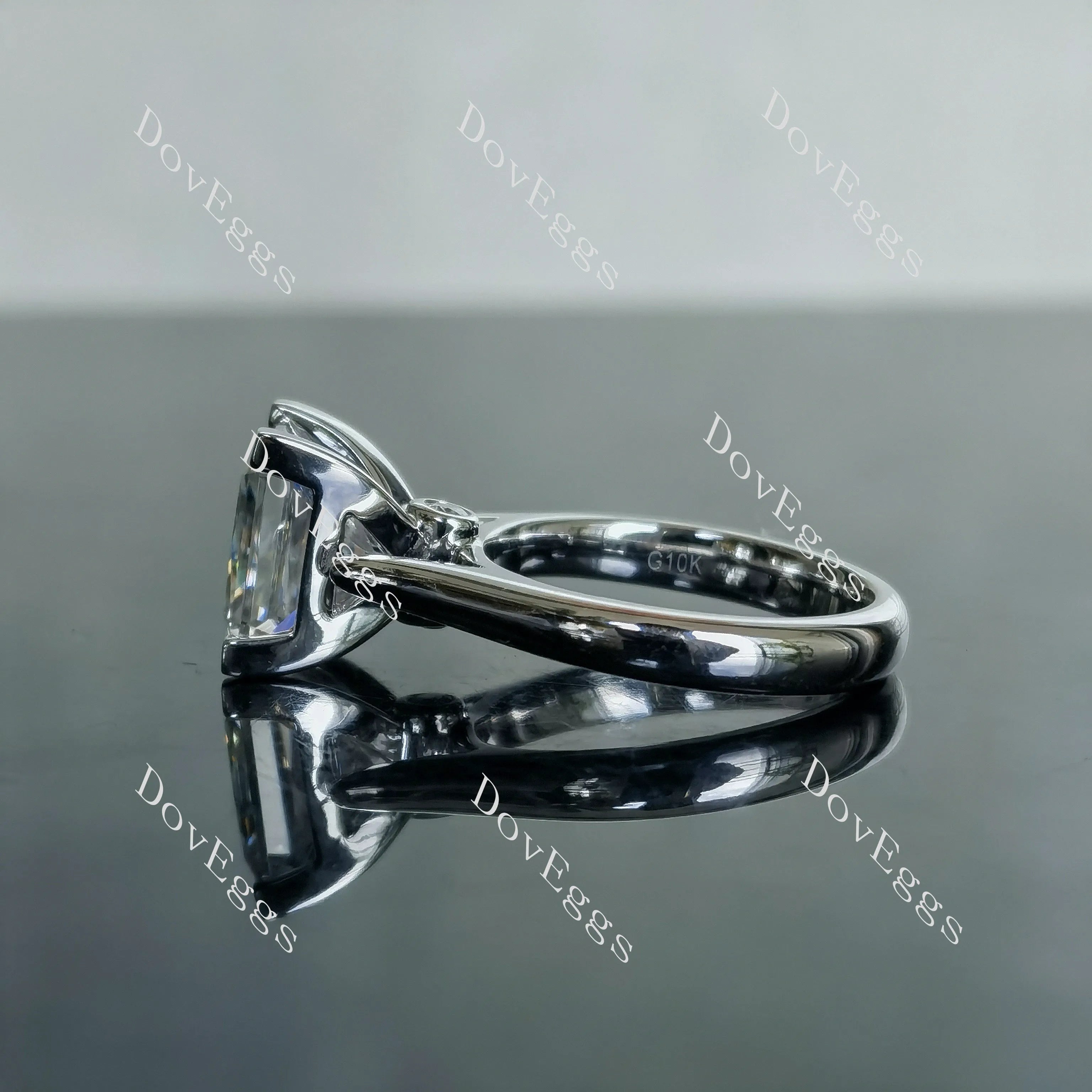 Doveggs radiant pave moissanite engagement ring
