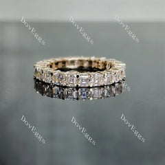 Doveggs asscher full eternity pave moissanite wedding band-3.3mm band width