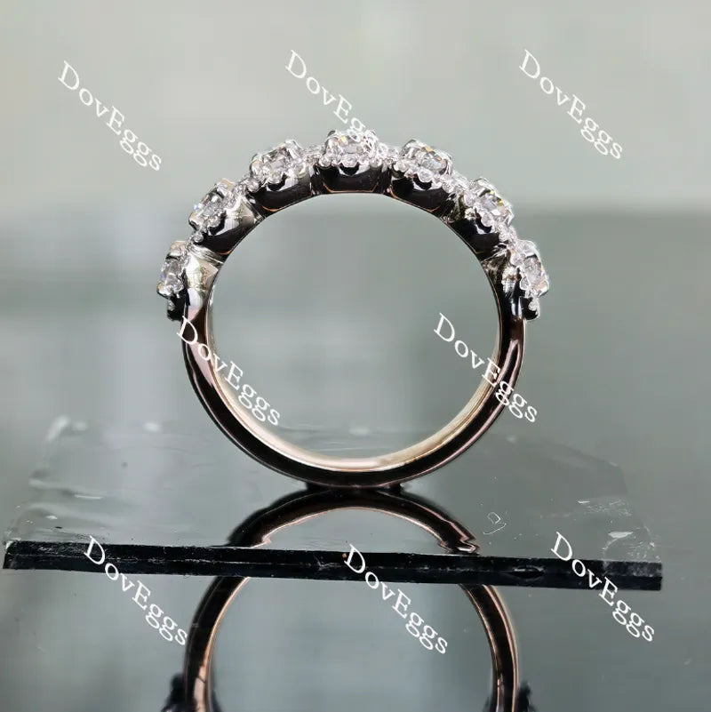 Doveggs half eternity pave round moissanite/lab grown diamond wedding band-2.2mm band width