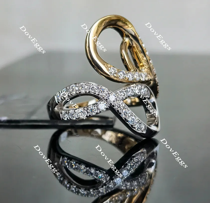 Doveggs art deco moissanite/lab grown diamond wedding band for women-2.5mm band width