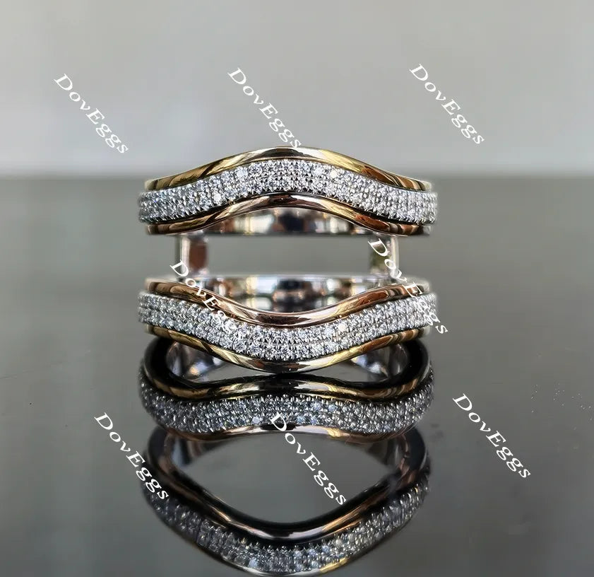 Doveggs round moissanite/lab grown diamond wedding band/enhancer-17.7mm band width