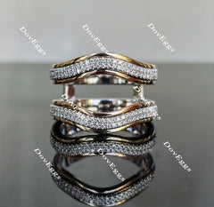 Doveggs round moissanite/lab grown diamond wedding band/enhancer-17.7mm band width