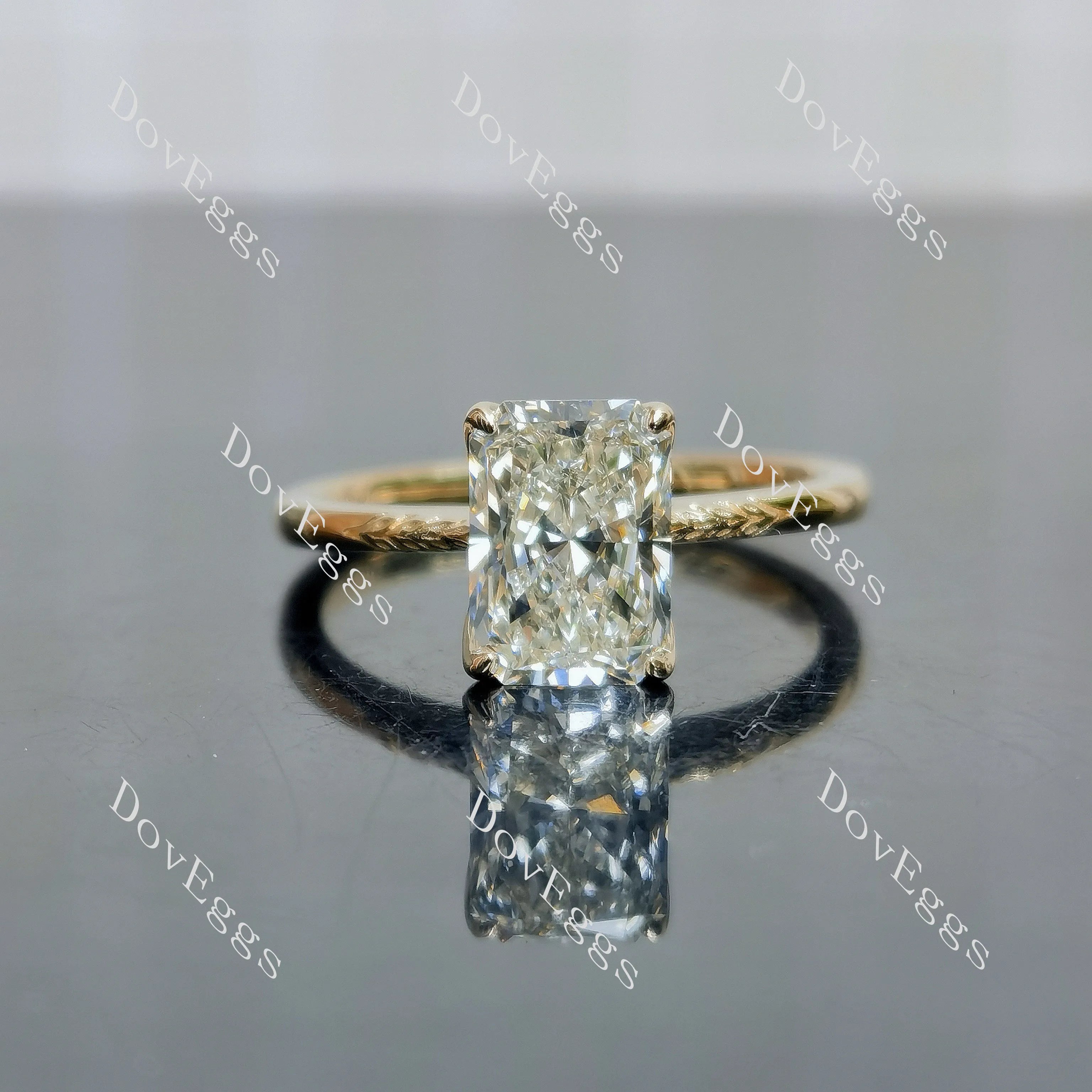 The Milestone Radiant Pave Solitaire Lab Grown Diamond Engagement Ring