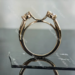 One More Day 2 pieces of 1ct round channel set moissanite wedding band-2.0mm band width