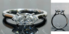 Doveggs solitaire Marquise Modified H&A cut moisaanite engagement ring