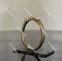 doveggs round five stone moissanite/lab grown diamond wedding band-1.7mm band width
