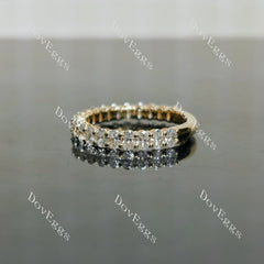 The Megan oval 3/4 eternity pave moissanite/lab grown diamond wedding band-2.3mm band width