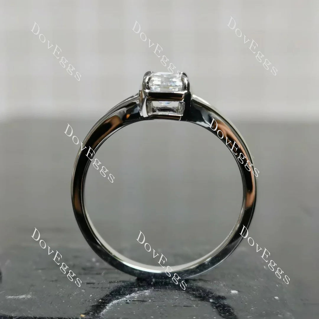 Solitaire split shanks engagement ring only semi-mount only(Exclusively to DovEggs Stones)