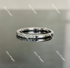 Doveggs half eternity pave moissanite/lab grown diamond guard ring/wedding band-1.8mm band width