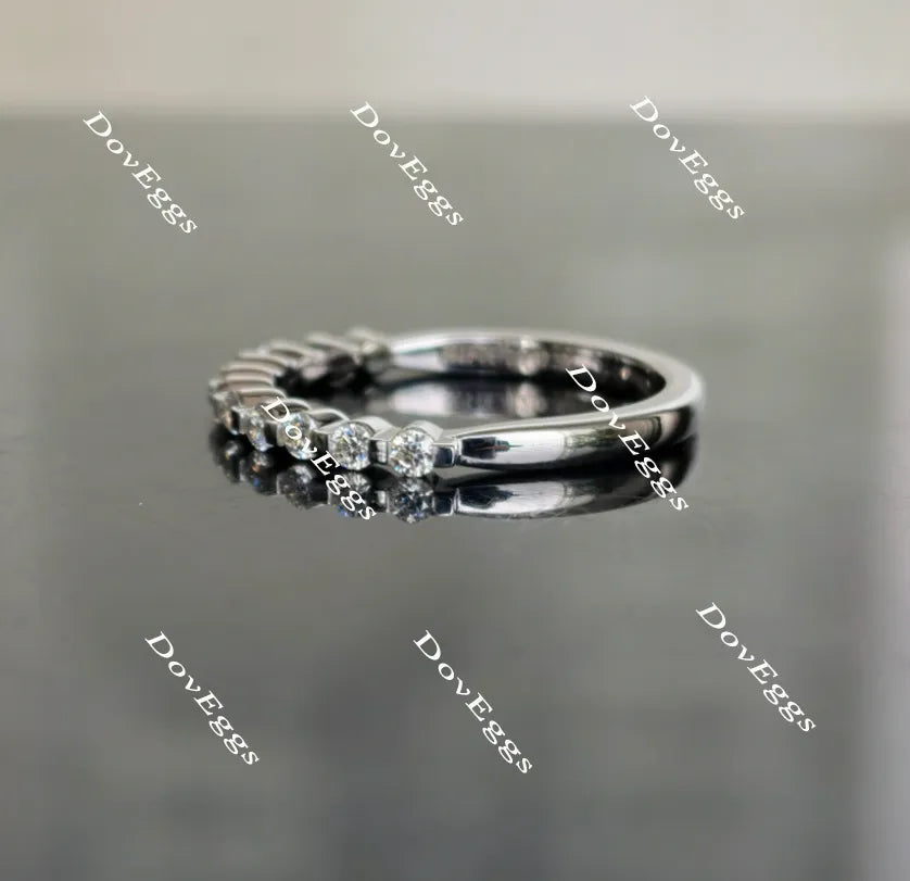 Doveggs round moissanite/lab grown diamond wedding band-2.0mm band width