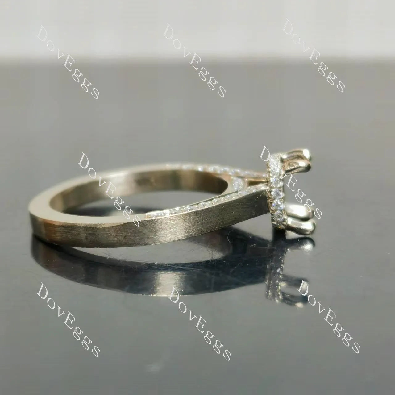 Doveggs pave engagement ring semi-mount only(Exclusively to DovEggs Stones)
